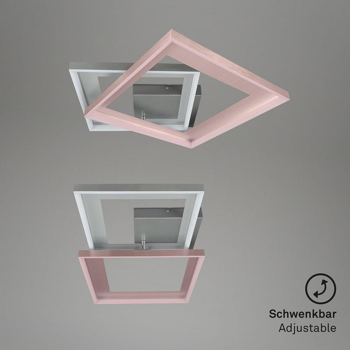 LED DECKENLEUCHTE Metall Silber - Silberfarben, Metall (56.8/48/9.5cm) - Briloner