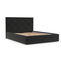 POLSTERBETT Torno 180/200 cm Schwarz im Asti Stoff - Schwarz/Naturfarben, Holz/Holzwerkstoff (180/200cm) - AltaBeds
