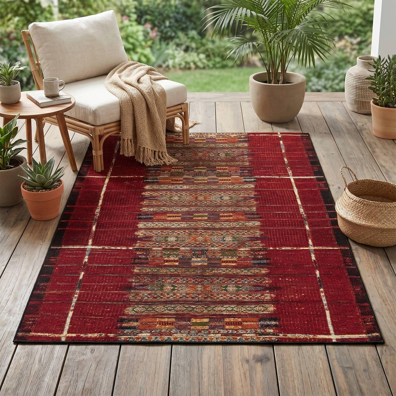 OUTDOORTEPPICH Aurora 120x180 cm - Rot, Textil (120/180cm) - Gino Falcone