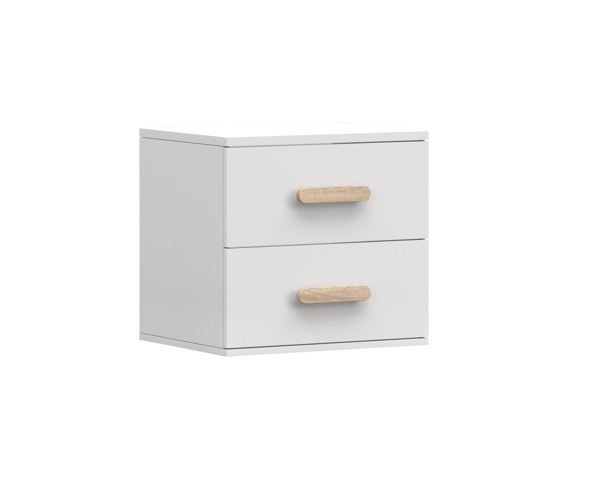 KINDER-NACHTTISCH INGE 22 55/50/44 cm Weiß/Sonoma Eiche - Weiß/Sonoma Eiche, Holzwerkstoff (55/50/44cm) - Deine Möbel 24