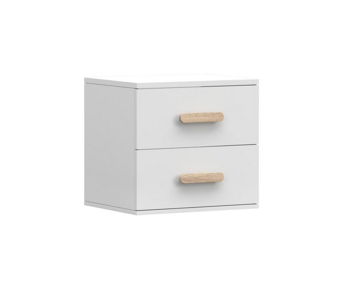 KINDER-NACHTTISCH INGE 22 55/50/44 cm Weiß/Sonoma Eiche - Weiß/Sonoma Eiche, Holzwerkstoff (55/50/44cm) - Deine Möbel 24