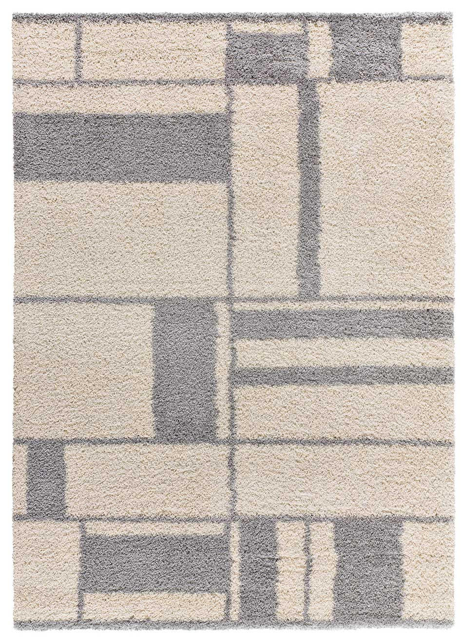 HOCHFLORTEPPICH beige und grau Helia 133/190 cm - Beige/Grau, Naturmaterialien/Textil (133/190cm) - Atticgo