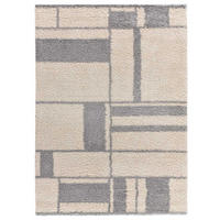HOCHFLORTEPPICH beige und grau Helia 160/230 cm - Beige/Grau, Naturmaterialien/Textil (160/230cm) - Atticgo