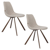 ESSZIMMERSTUHL Franky Bouclé Beige - 2 er Set - Beige, Kunststoff (46/83/56cm) - Dutchbone