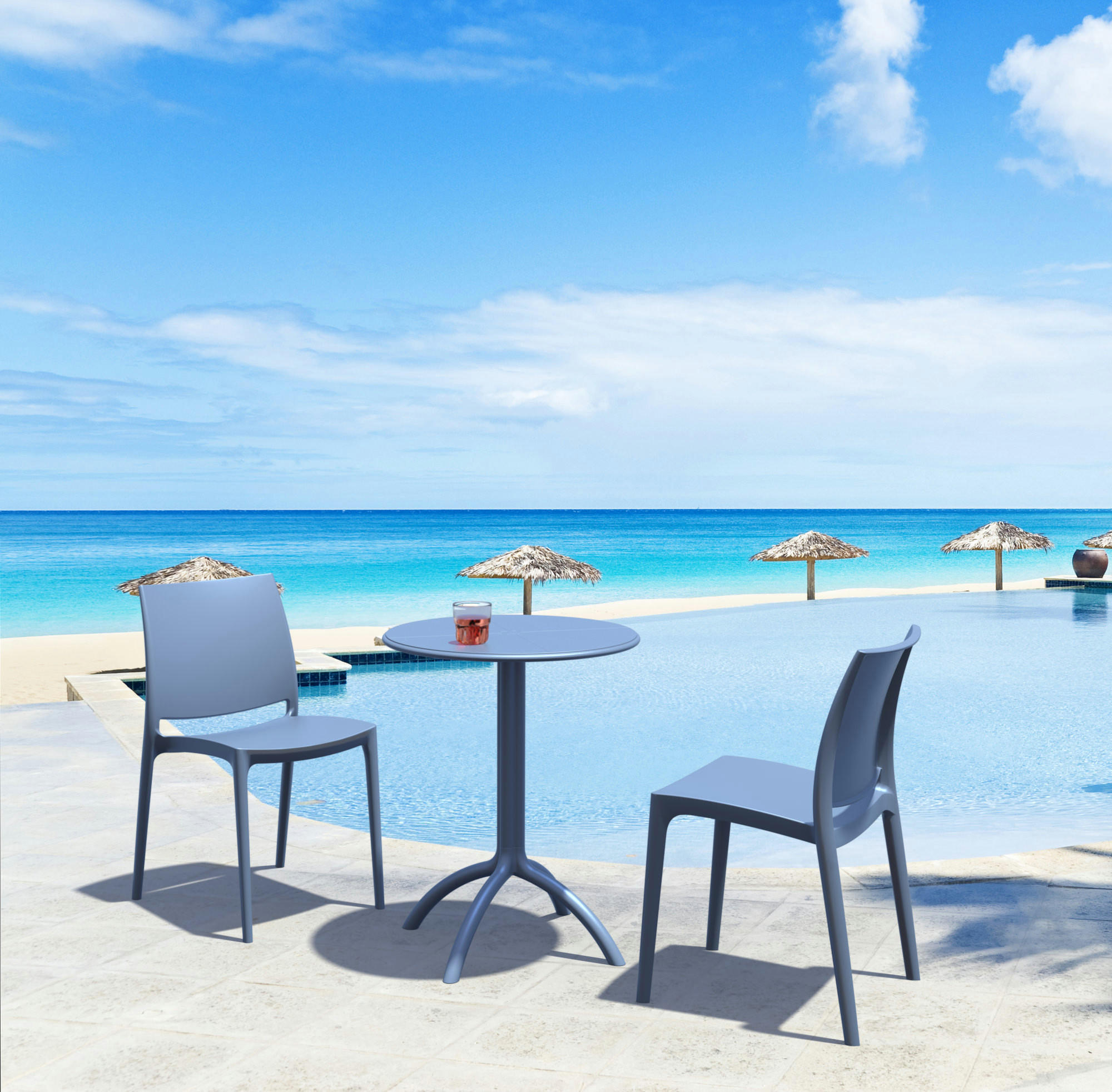 Thumbnail - CLP Gartenstuhl, Hellblau, Kunststoff, 44x81x50 cm, Gartenmöbel, Gartenstühle, Gartenstühle