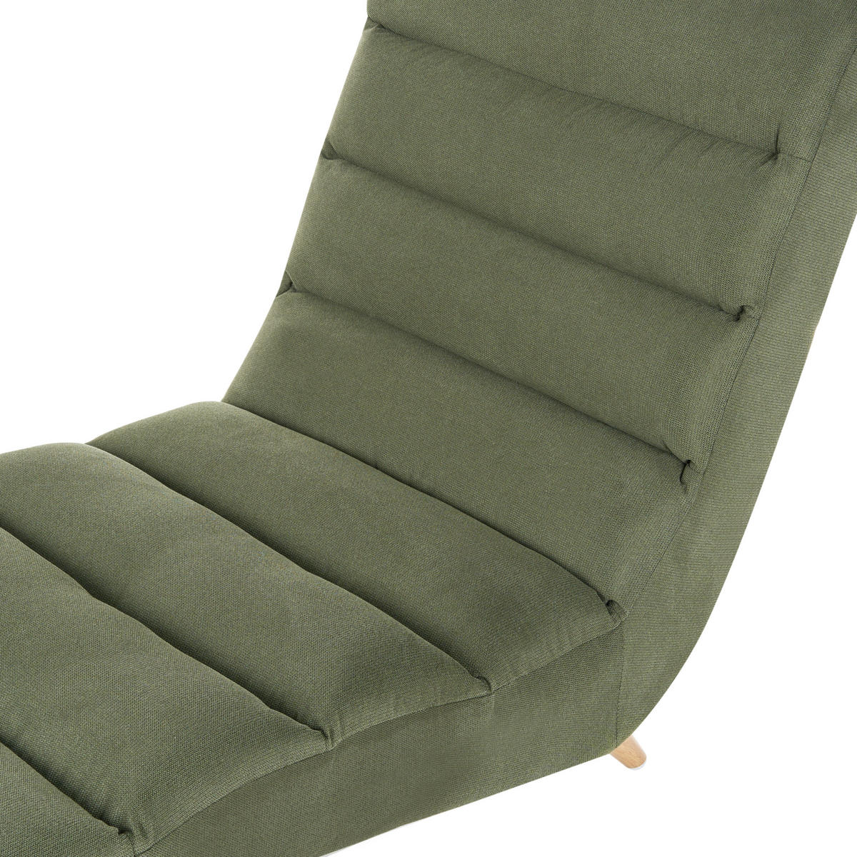 ČALOUNĚNÉ LEHÁTKO CHAISE LONGUE Látka Zelené Rives - zelená barva/hnědá, textil (78/97/160cm) - Beliani