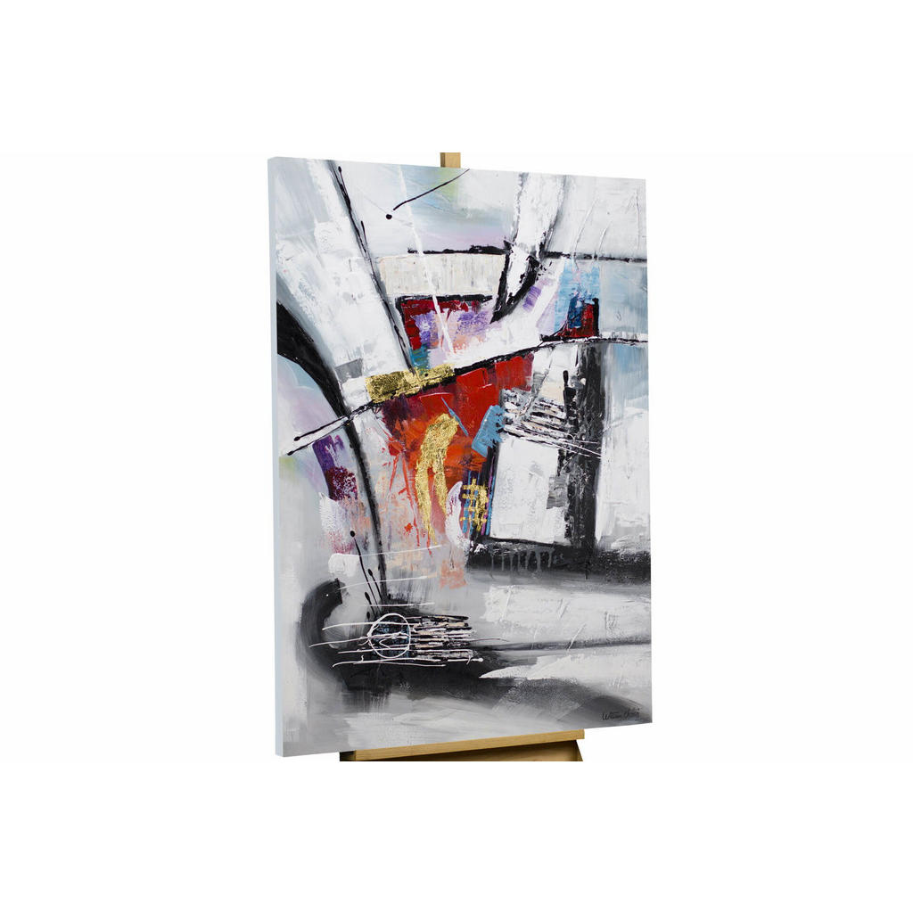 KUNSTLOFT RUČNĚ MALOVANÝ AKRYLOVÝ OBRAZ ŠEDÝ, 80/120 CM