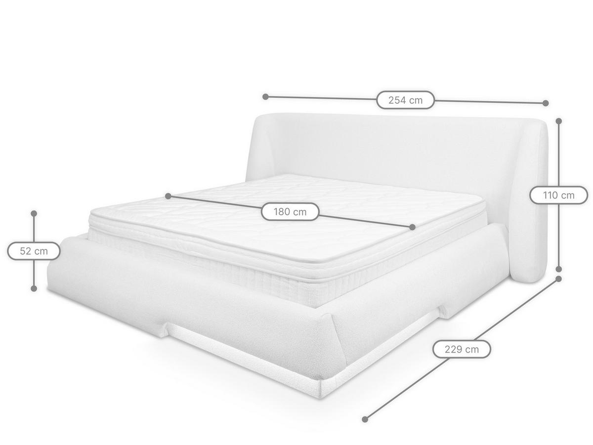 POLSTERBETT Moon Off-White 180/200 cm Boucle mit Bettkasten - Creme, Textil (180/200cm) - wonello