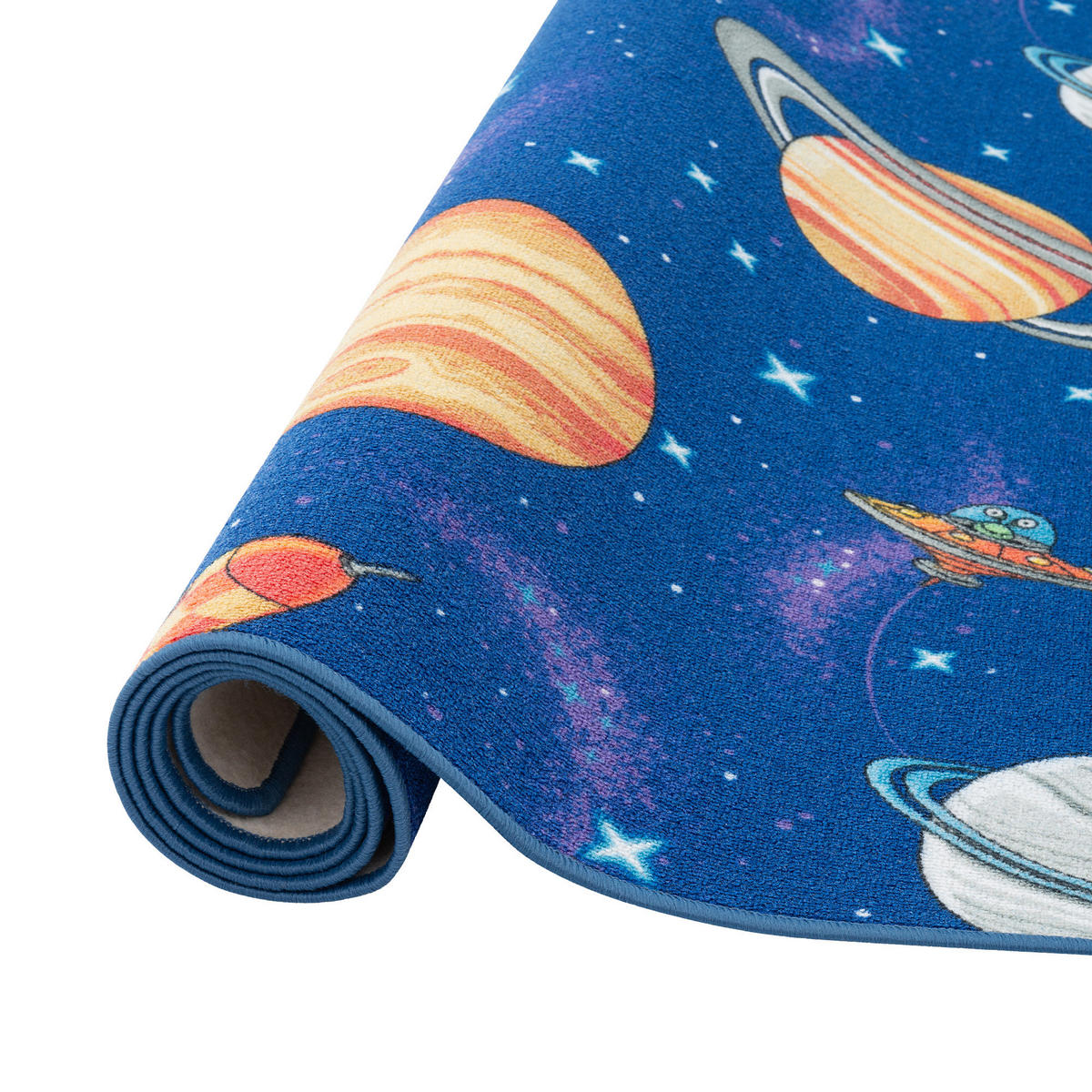 KINDER SPIEL TEPPICH WELTALL - Blau, Textil (200/300cm) - Snapstyle