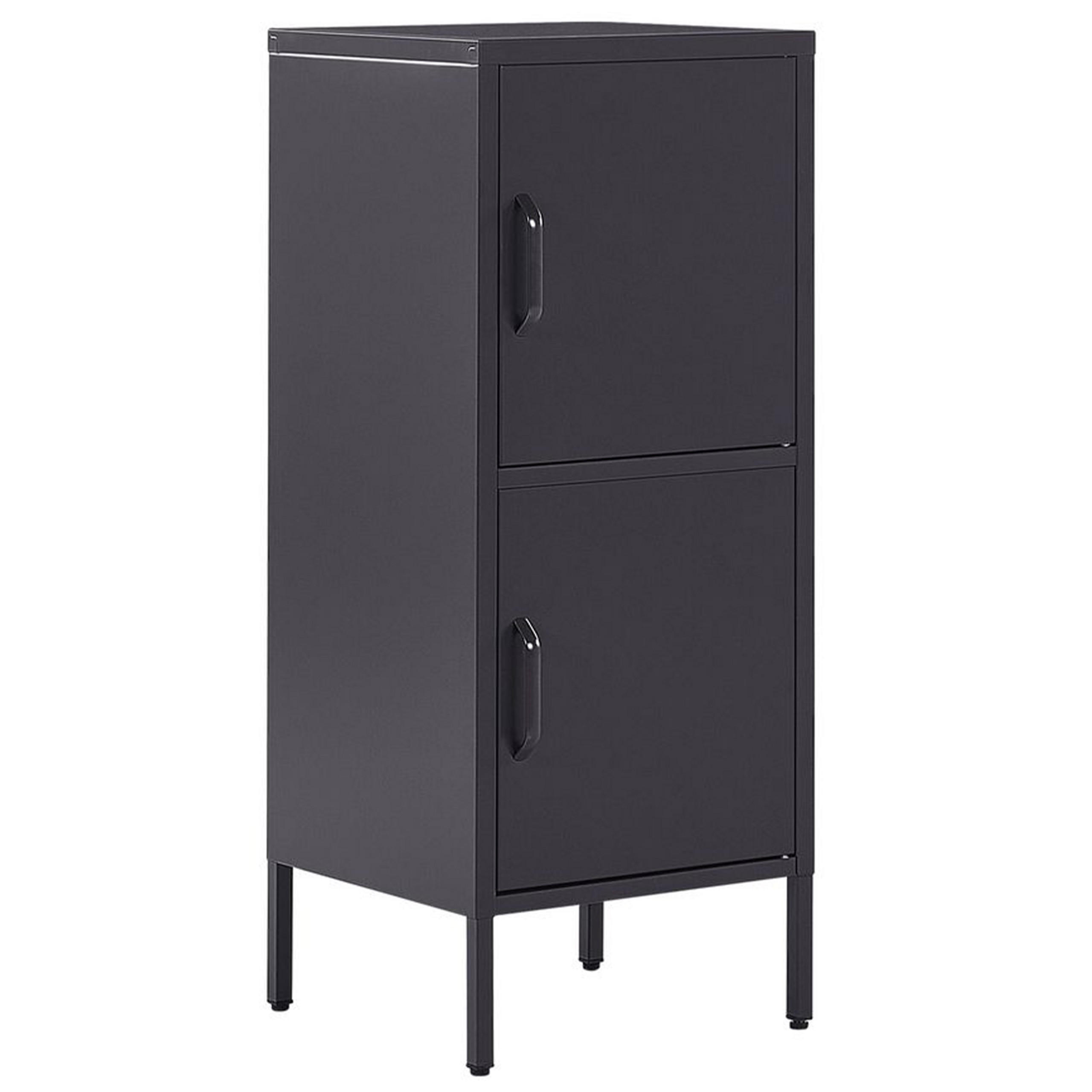 AKTENSCHRANK schwarz 2 Türen Huron - Schwarz, Metall (40/102/40cm) - Beliani