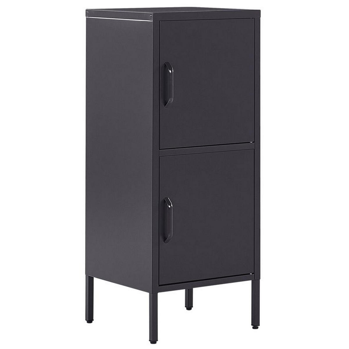 AKTENSCHRANK schwarz 2 Türen Huron - Schwarz, Metall (40/102/40cm) - Beliani