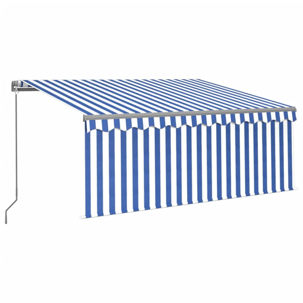 MARKISE Manuell Einziehbar mit Rollo 3,5x2,5m Blau & - Blau, Metall (250/1/350cm) - furnicato