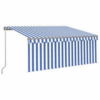 MARKISE Manuell Einziehbar mit Rollo 3,5x2,5m Blau & - Blau, Metall (250/1/350cm) - furnicato