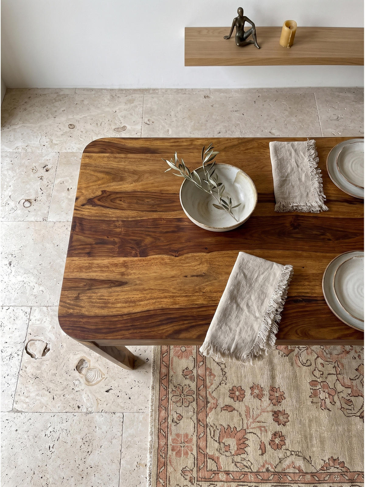 ESSTISCH CHARENTE, Dunkles Massivholz, handgefertigt, 120 x 60 x 76 cm - Braun, Holz (60/120/76cm) - KADIMA DESIGN