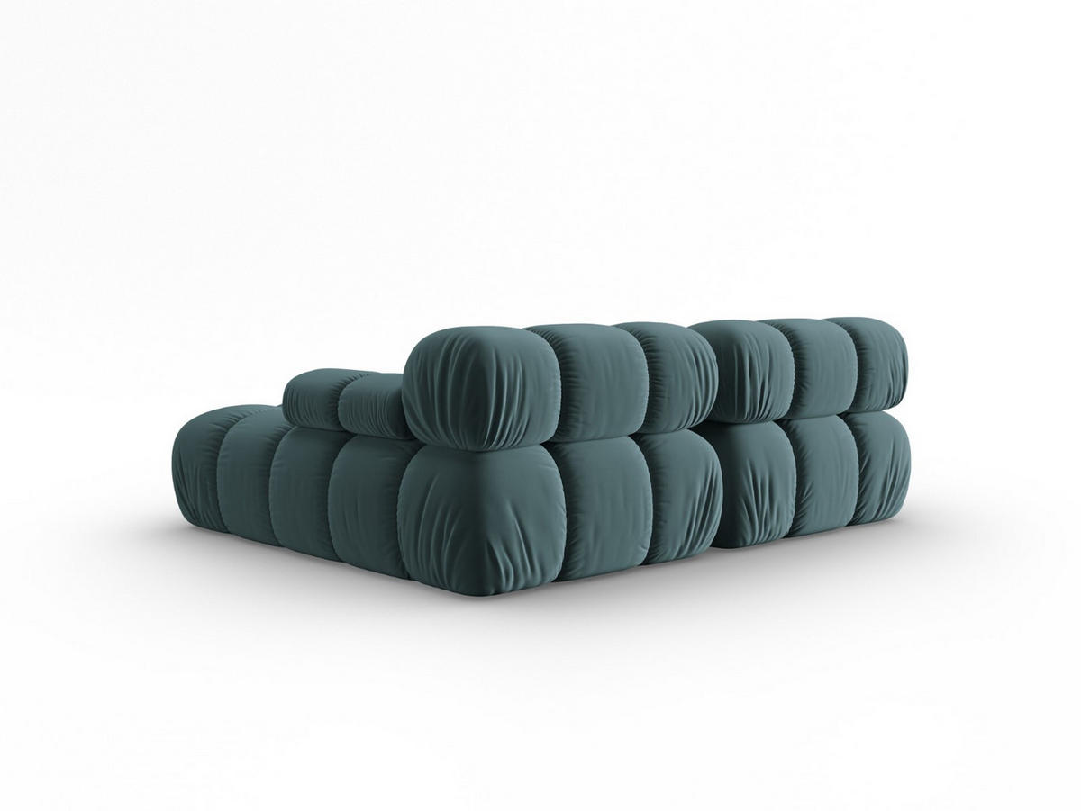 MODULARES-ECKSOFA rechts Bellis aus Samt petrol 3 Sitzplätze - Petrol, Textil (157/191cm) - Micadoni