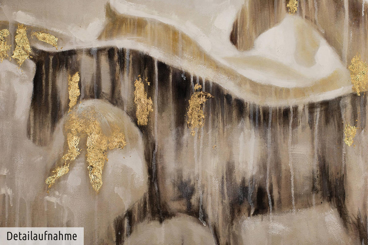 ACRYLBILD HANDGEMALT 120/60 cm - Beige/Braun, Holz/Textil (1.78/60cm) - KUNSTLOFT