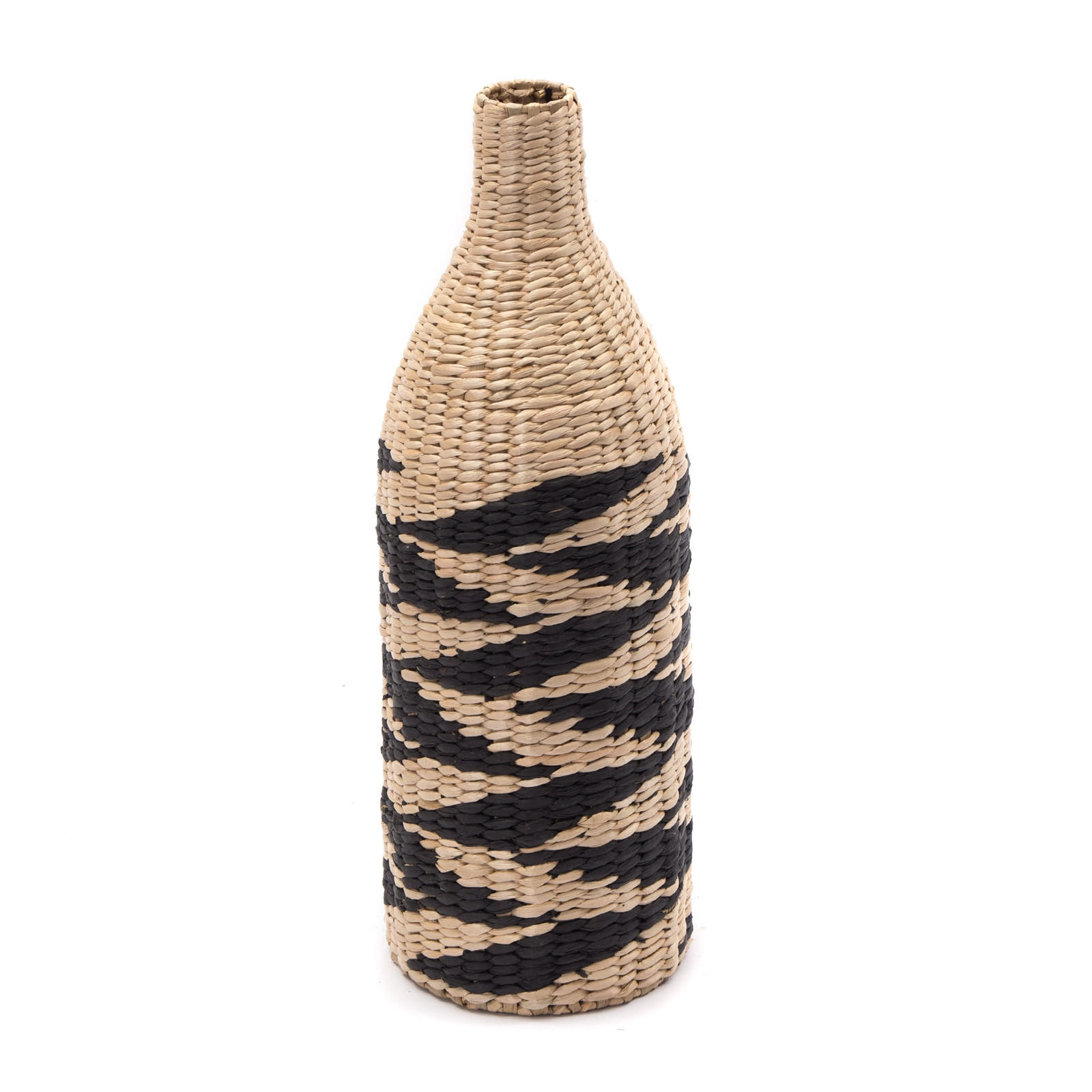 VASE Raya 60 cm, geflochtenes Stroh natur-schwarz - Naturfarben, Naturmaterialien (60cm) - CREEDWOOD