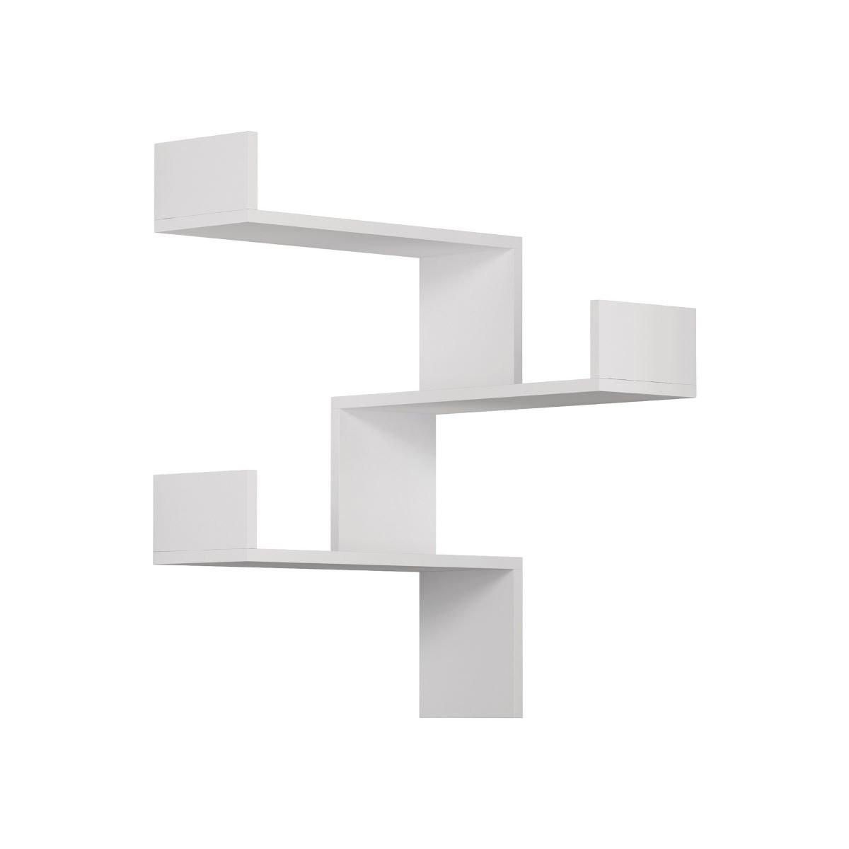 ECKREGAL mit 3 Regalen H90 cm - Luska - Weiß, Holzwerkstoff (60/90/60cm) - Calicosy