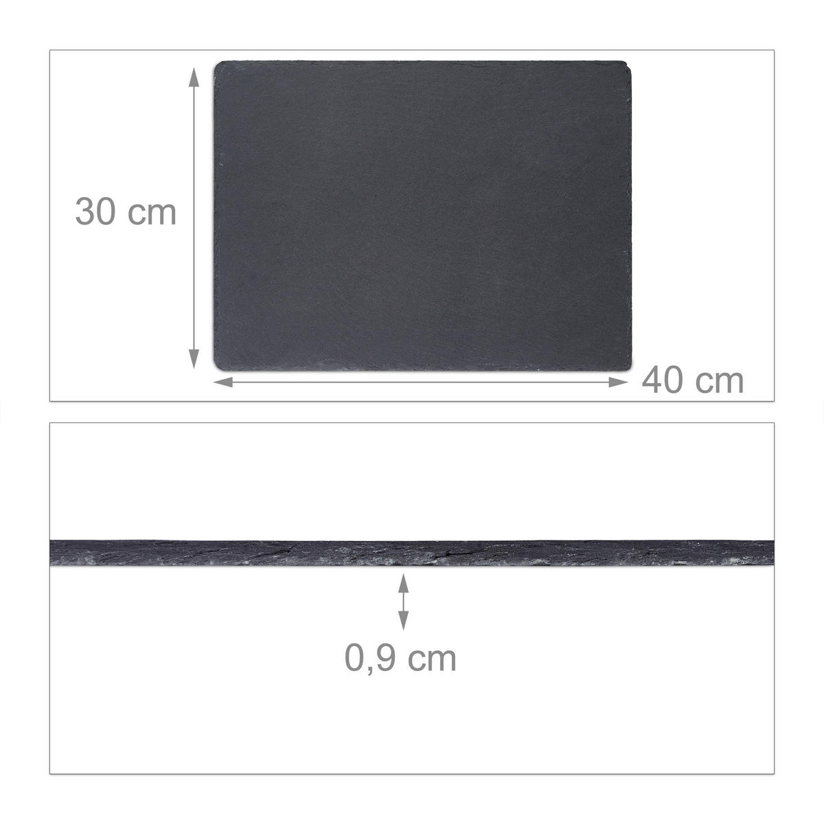 6XSCHIEFERPLATTE - Anthrazit, Stein (40/1/30cm) - Relaxdays