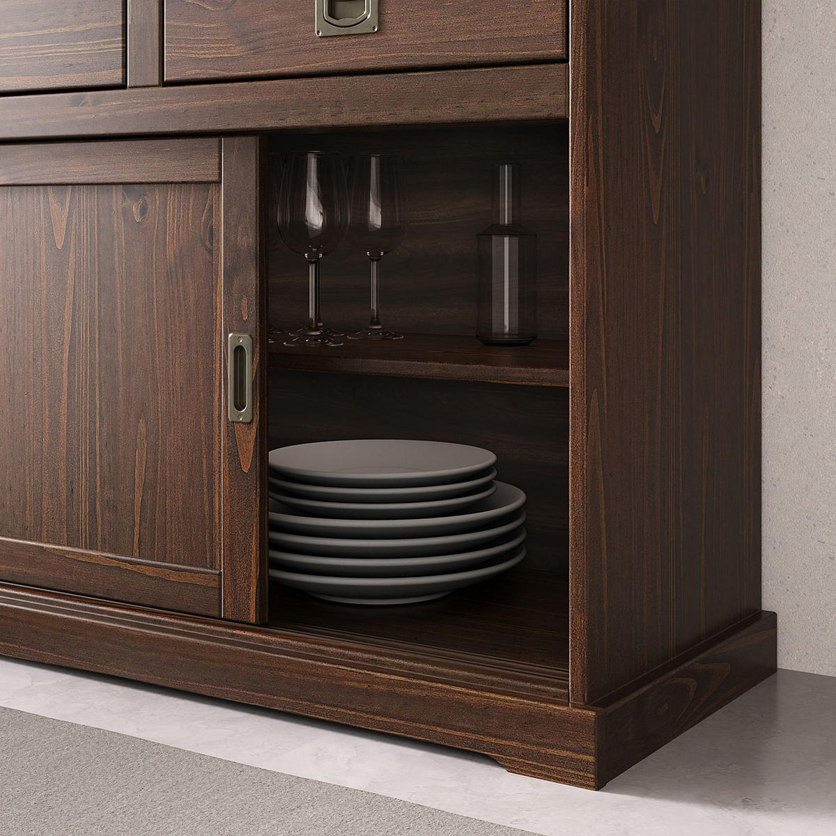 KOMMODE SAVONA - Nussbaumfarben, Holz (110/84/46cm) - IDIMEX