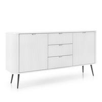 SIDEBOARD ZENZERO 168/87/39 cm mit 3 Schubladen 2 Türen Weiß - Weiß, Holzwerkstoff (168/87/39cm) - MASSENO