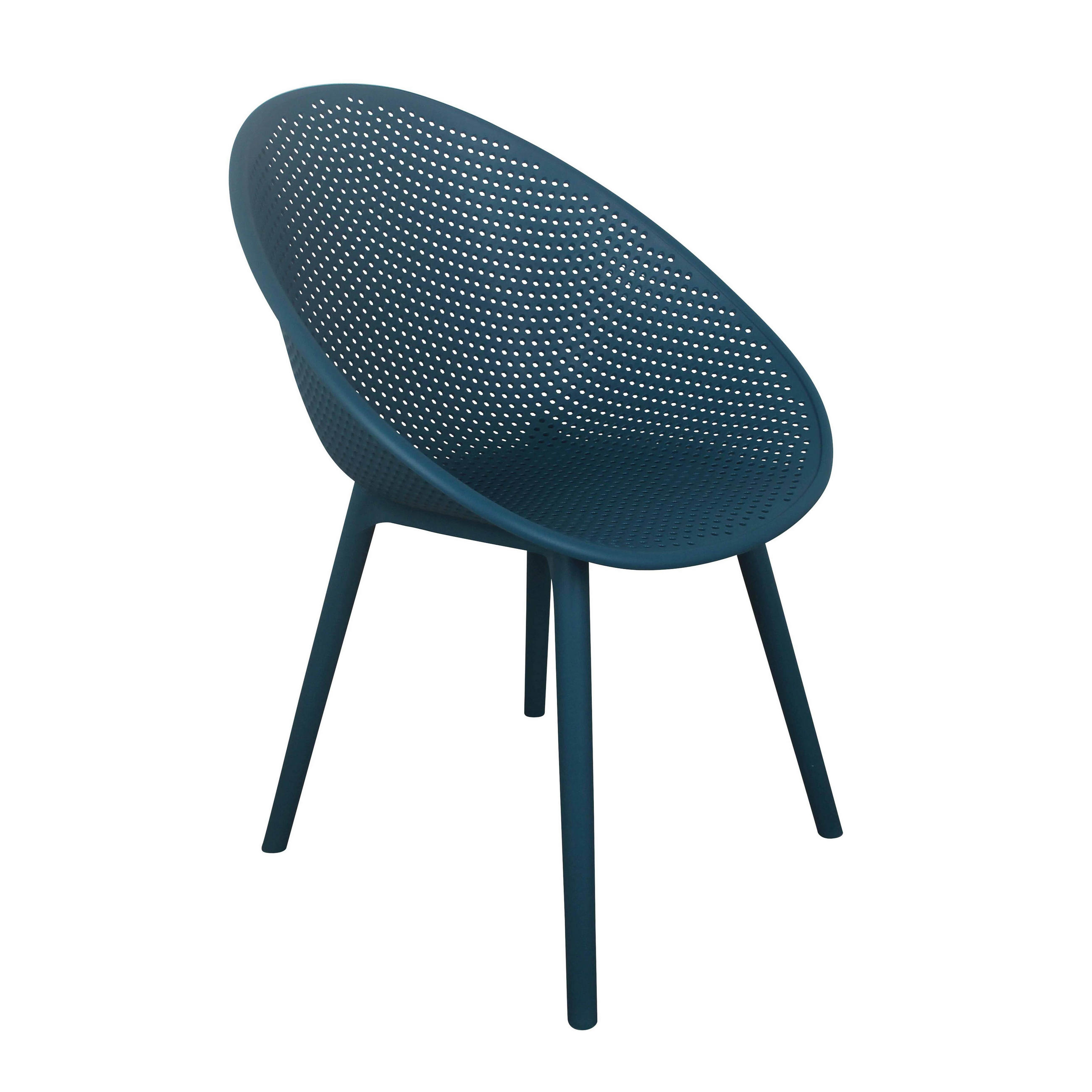 GARTENSTUHL 4-tlg., Blau - Blau, Kunststoff (59/59cm) - Oviala