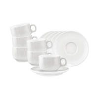 ESPRESSOTASSEN MIT UNTERTASSEN Sento Home Aura white 80 ml 6er Set - Weiß, Keramik (0.08L) - Seltmann Weiden