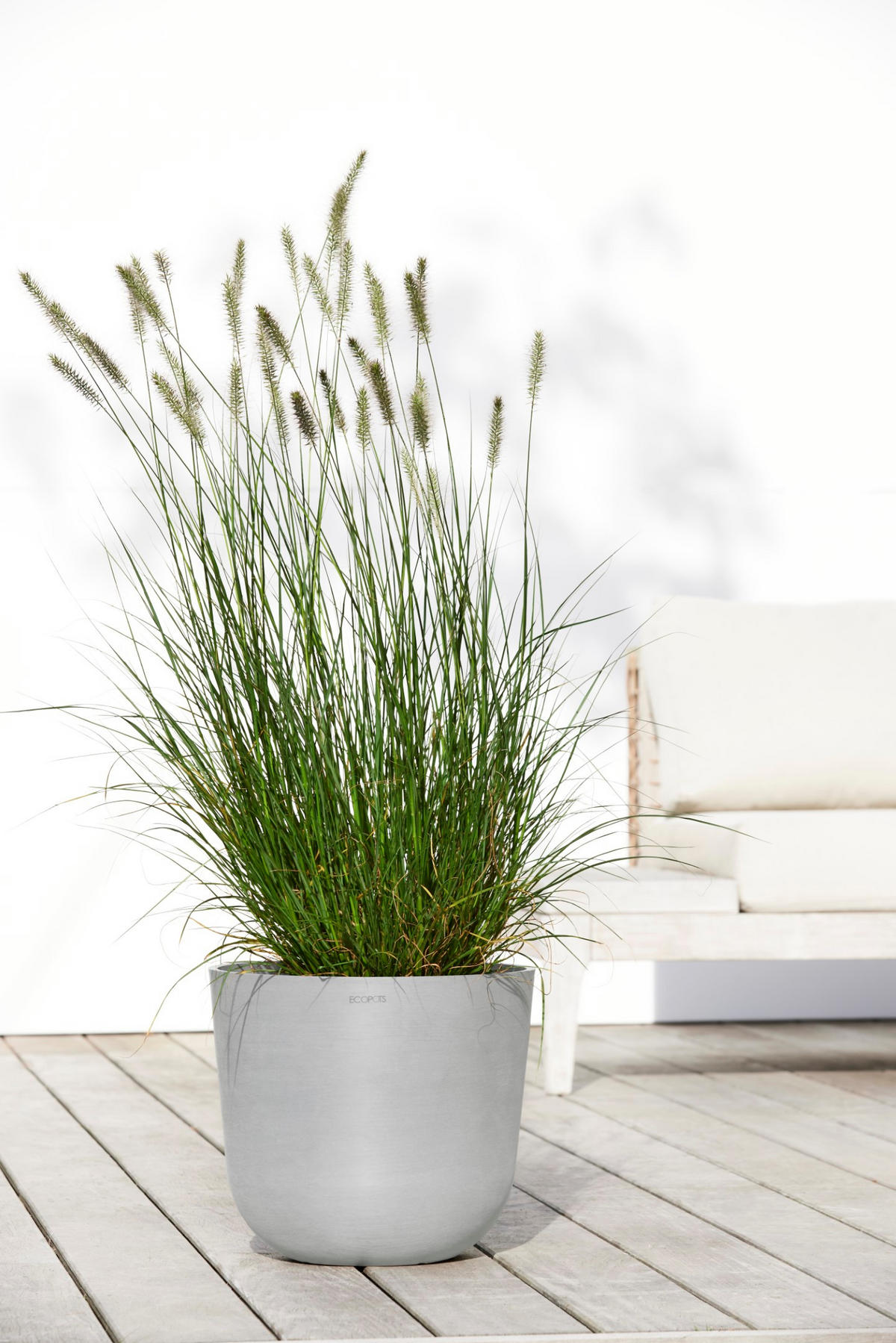 BLUMENTOPF mit Wasserreservoir Oslo 35/30,5 cm Hellgrau - Hellgrau, Kunststoff (35/30.5cm) - Ecopots