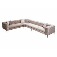 ECKSOFA mit großzügiger XXL Sitzfläche für die ganze Familie - Chromfarben/Beige, Holz/Textil (310/270cm) - myHomelando
