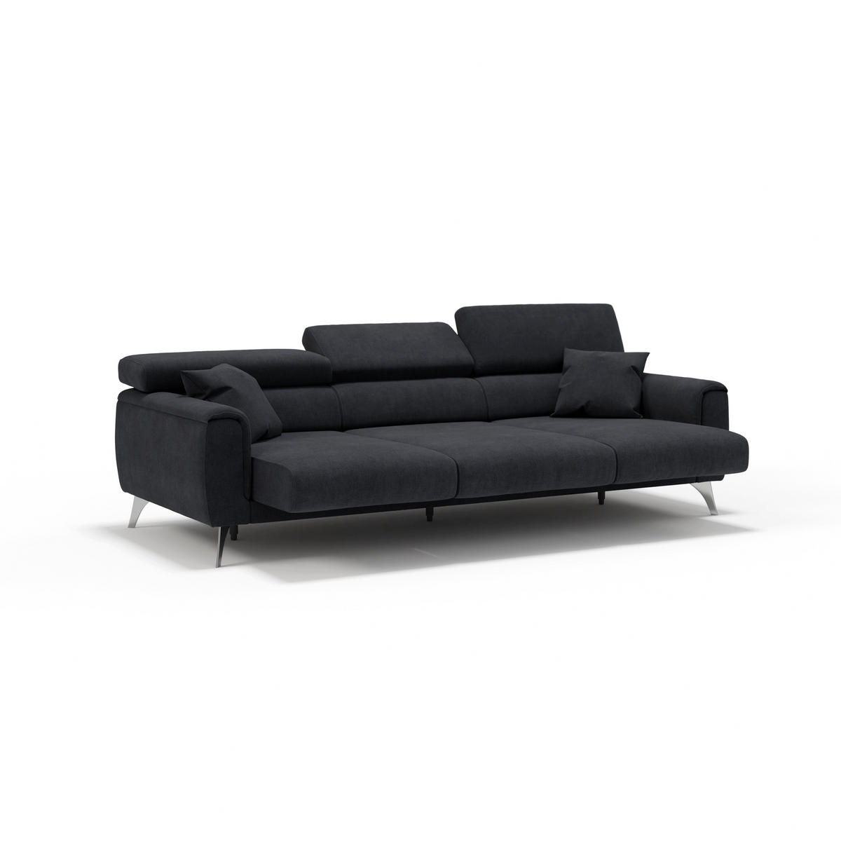 LINEARSOFA Caravaggio - Schwarz, Textil (244/73/102cm) - Divani.store