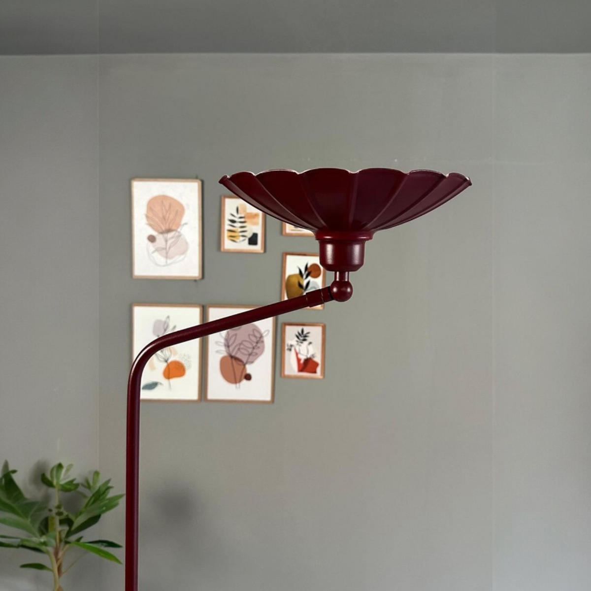 STEHLAMPE Falen 180 Cm - Bordeaux, Metall (35/35/180cm) - Bamyum