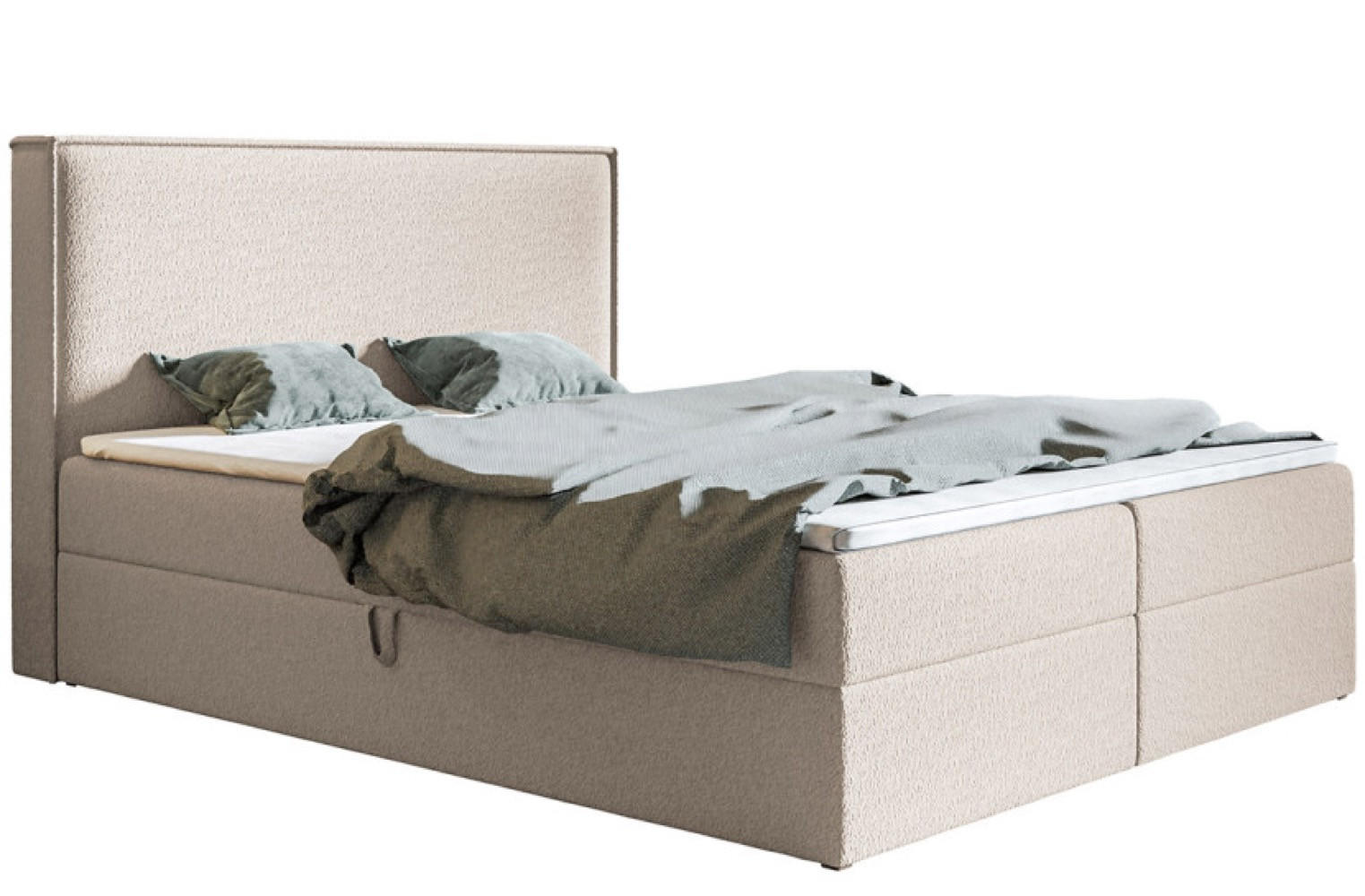 BETT Beige FOX 9 Kontinentalbett 180x200 cm - Beige, Textil (180/200cm) - Sepro Meble