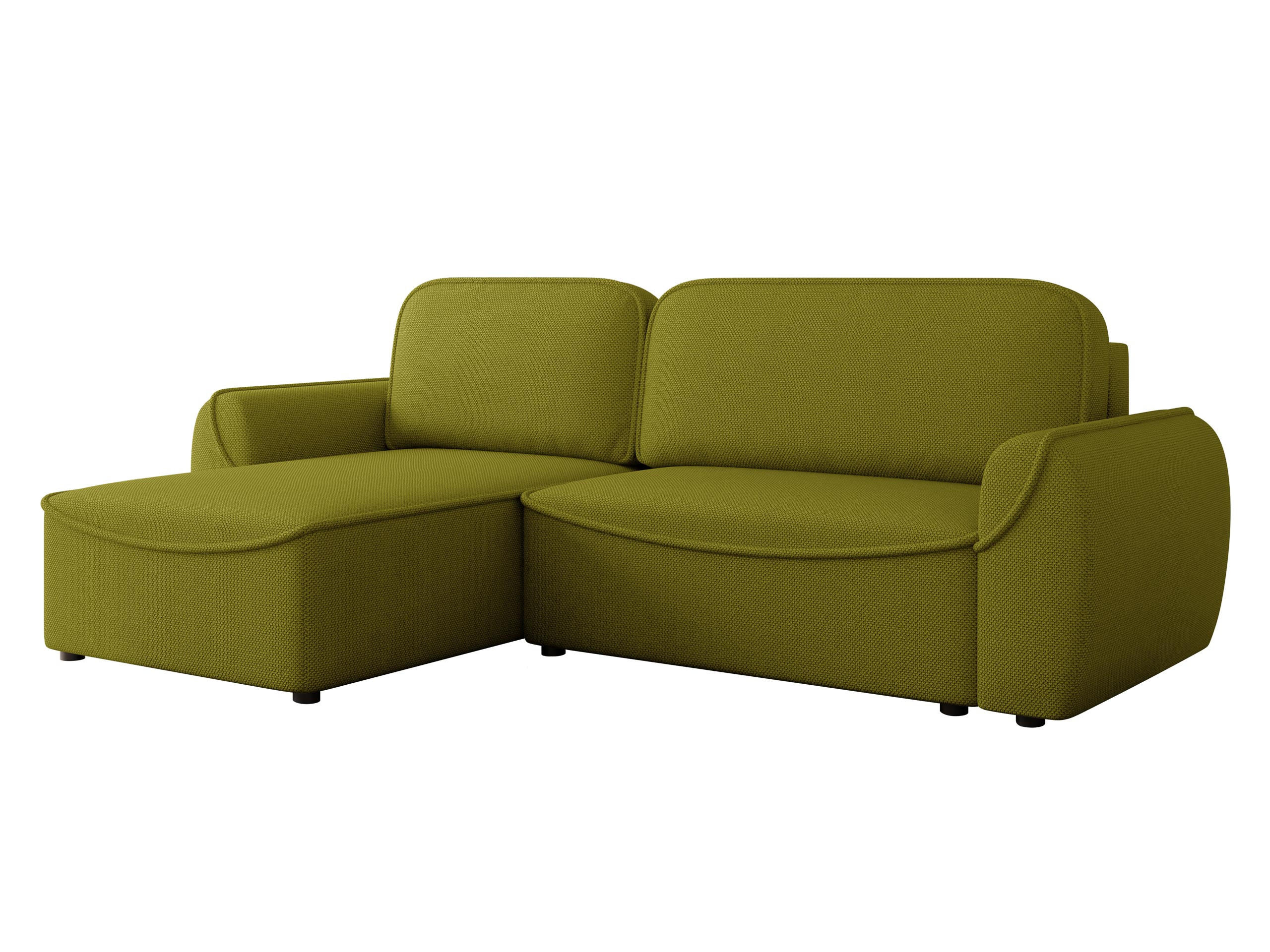 ECKSOFA Loom - Schwarz/Grün, Holz/Kunststoff (261/175cm) - MIRJAN24