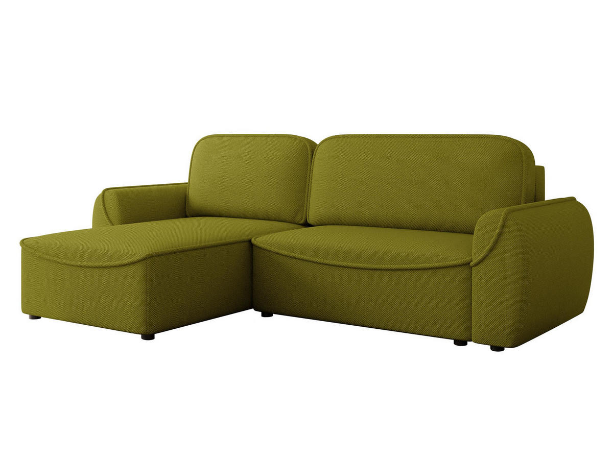 ECKSOFA Loom - Schwarz/Grün, Holz/Kunststoff (261/175cm) - MIRJAN24