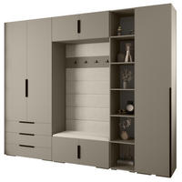 GARDEROBEN-SET 236,7/290/47 - Kaschmir/Schwarz, Holz/Kunststoff (290/236.7/47cm) - Abiks Möbel