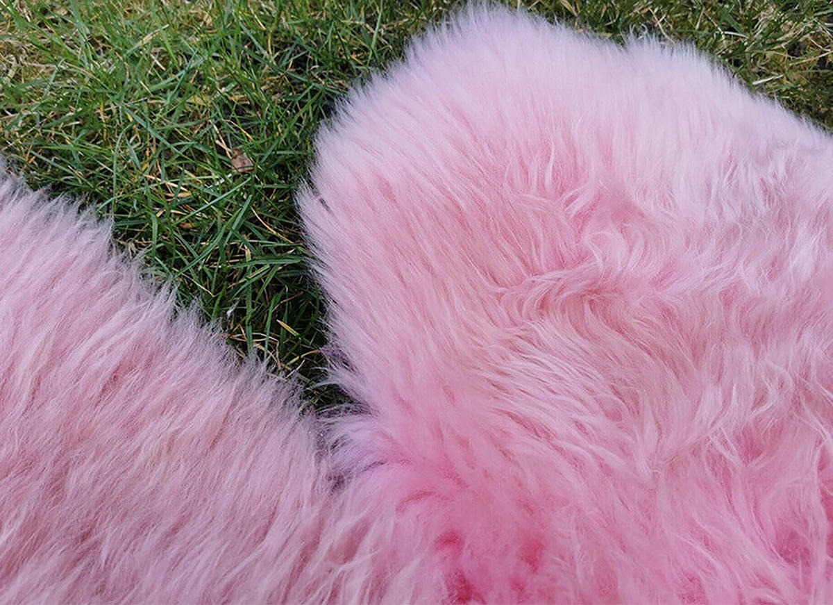 LAMMFELL Öko bunt gefärbt weich Fell Teppich Rose ca. 90 cm - Rosa, Fell (50/90cm) - Provellus