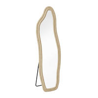 STANDSPIEGEL 160x50 cm Wellenform Holzrahmen gold - Goldfarben, Holz (50/160/3cm) - Fortuna Lai