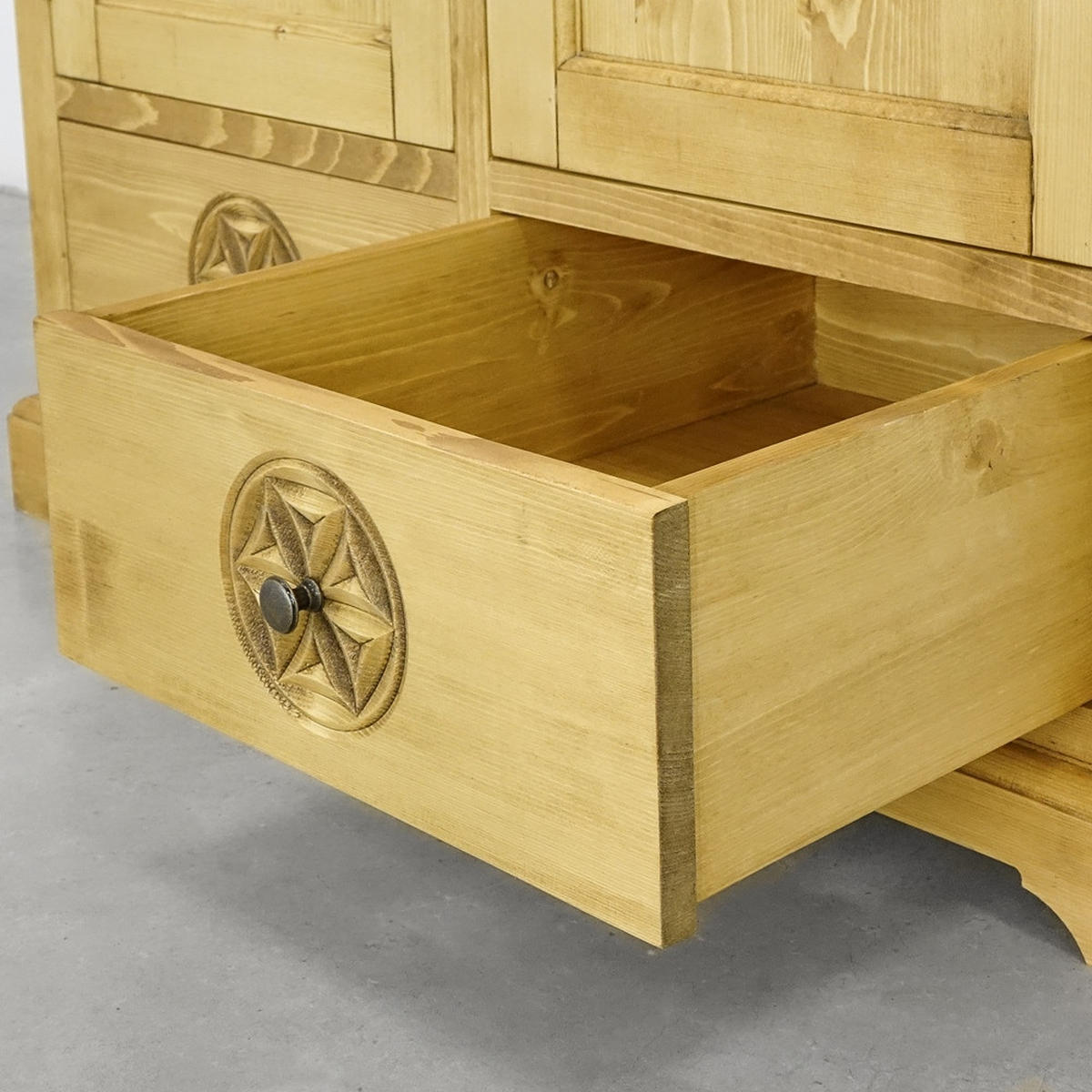KLEIDERSCHRANK aus Massivholz JAGNA - Honig, Holz (110/200/65cm) - Seart