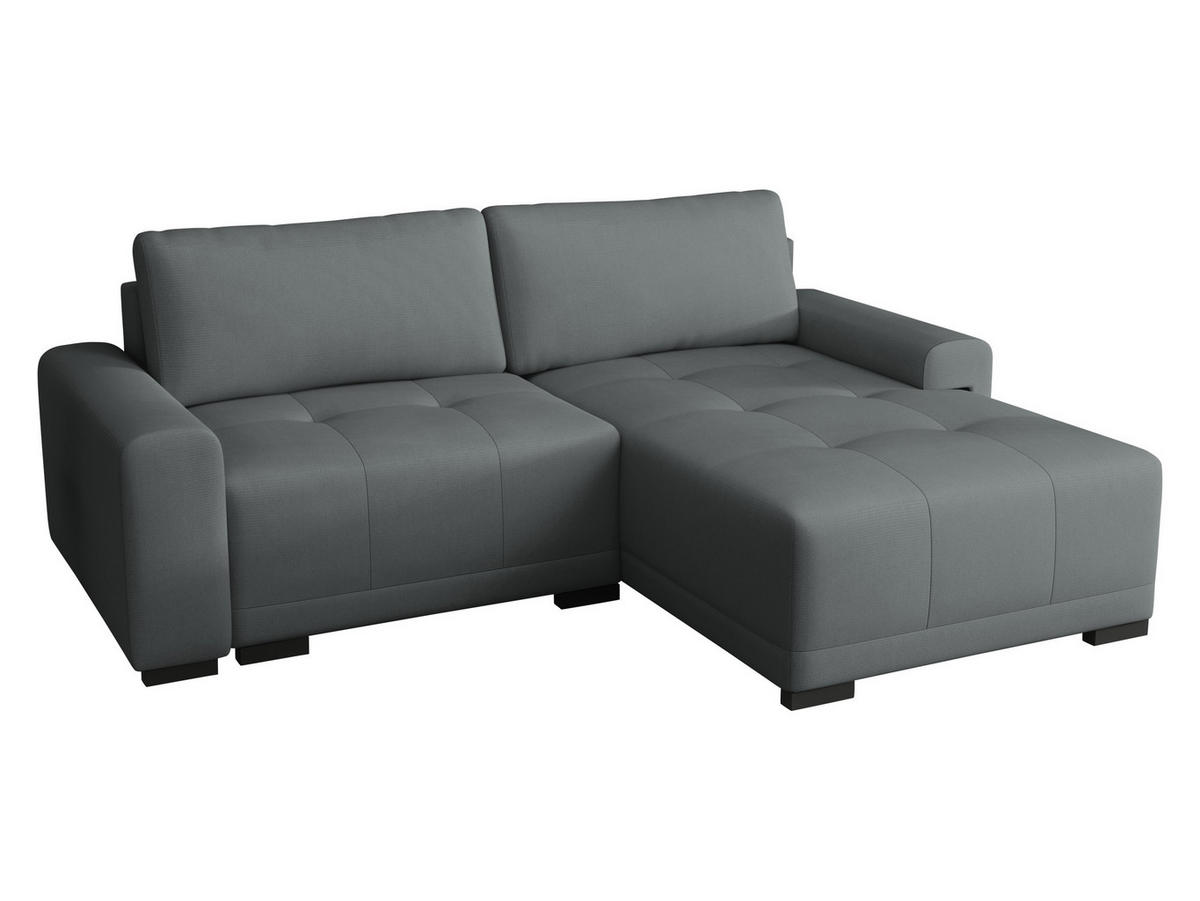 ECKSOFA Milton - Schwarz/Grau, Holz/Textil (237/180cm) - MIRJAN24