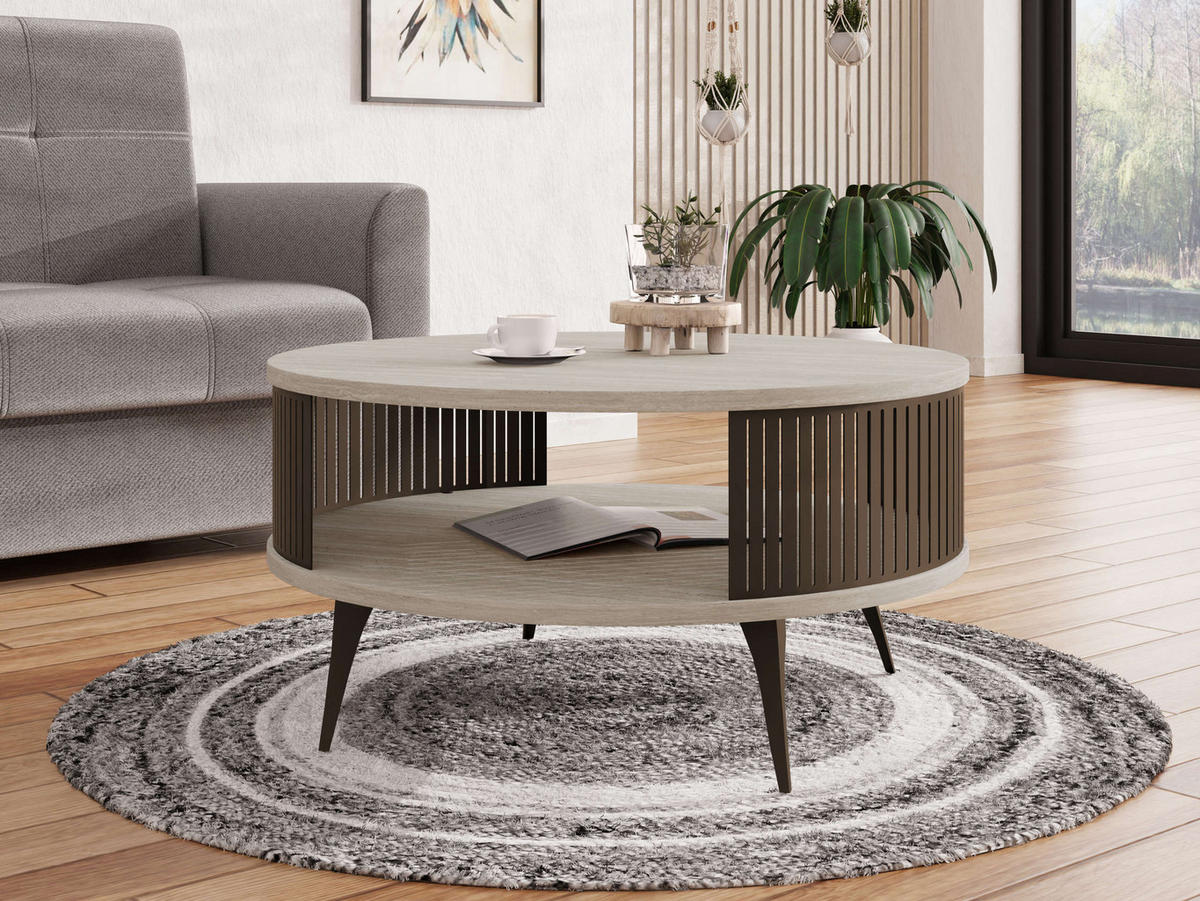 COUCHTISCH Roenni Braun - Taupe/Braun, Holzwerkstoff/Metall (75/75/30cm) - MIRJAN24