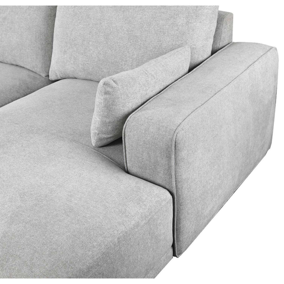 ECKSOFA Webstoff Grau - Schwarz/Grau, Holz/Textil (105/305cm) - Furnhouse