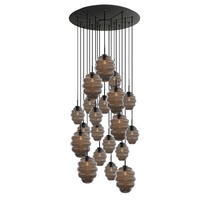 GALERIELEUCHTE Echos 20-flammig Rauch Ø 18/25cm - Anthrazit/Schwarz, Glas (18/18/20cm) - s.luce