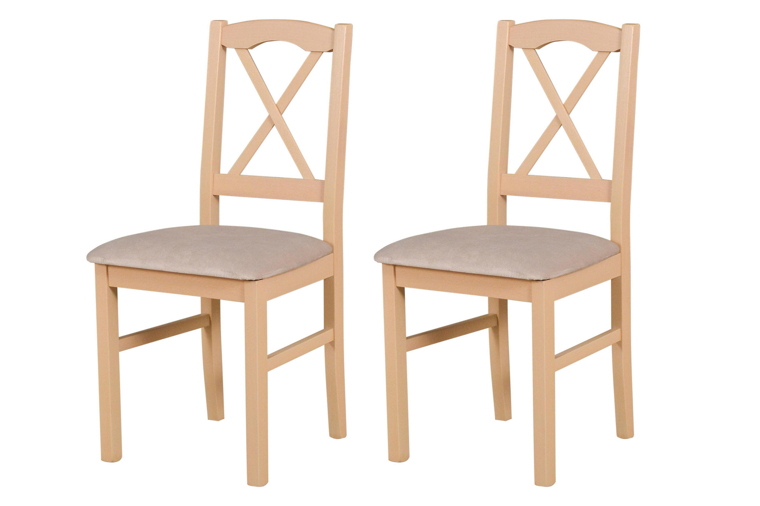 STUHL Nilo 11 (2er Set) - Sonoma Eiche/Cappuccino, Holz (43/94/40cm) - Leaf Design
