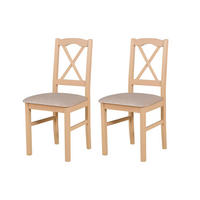 STUHL Nilo 11 (2er Set) - Sonoma Eiche/Cappuccino, Holz (43/94/40cm) - Leaf Design
