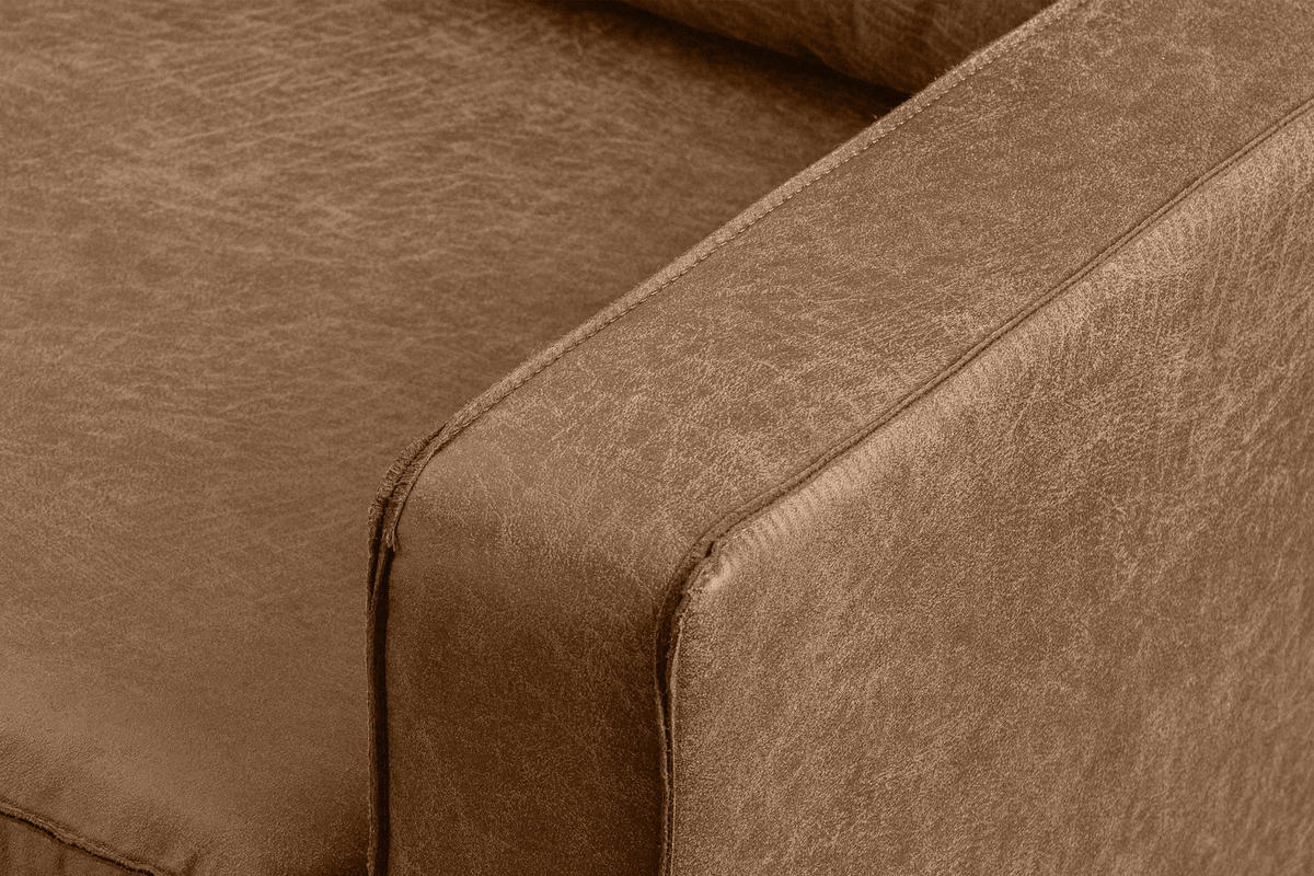 SESSEL INVIA mit Armlehnen auf hohen Metallbeinen vintage, Lederoptik-Stoff, Braun - Schwarz/Braun, Textil (98/87/98cm) - KONSIMO®