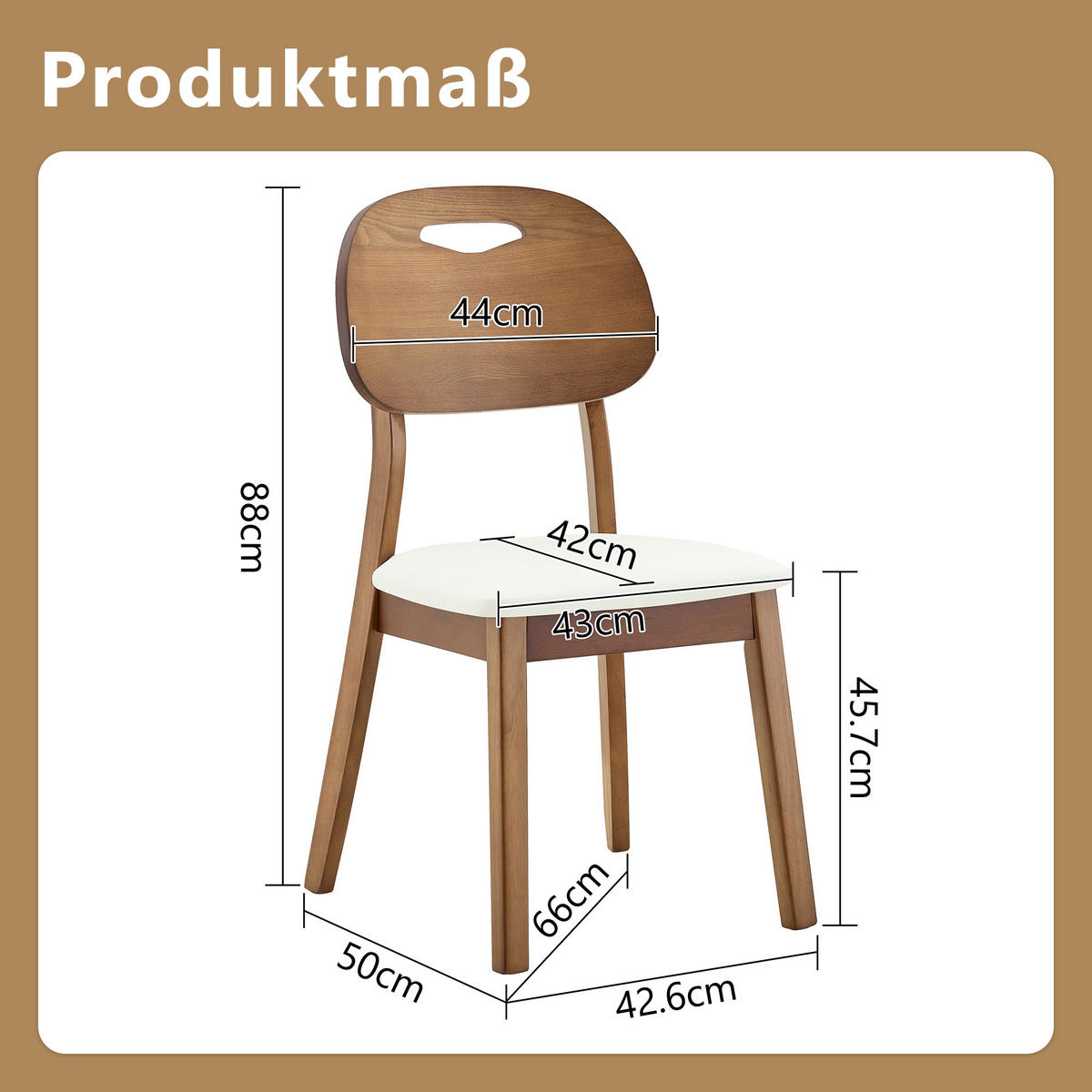 STUHL-SET DE-36737 2 Stück mit ovaler Rückenlehne und Tragegriff Weiß - Weiß, Holzwerkstoff (44/88/50cm) - ComfortXL