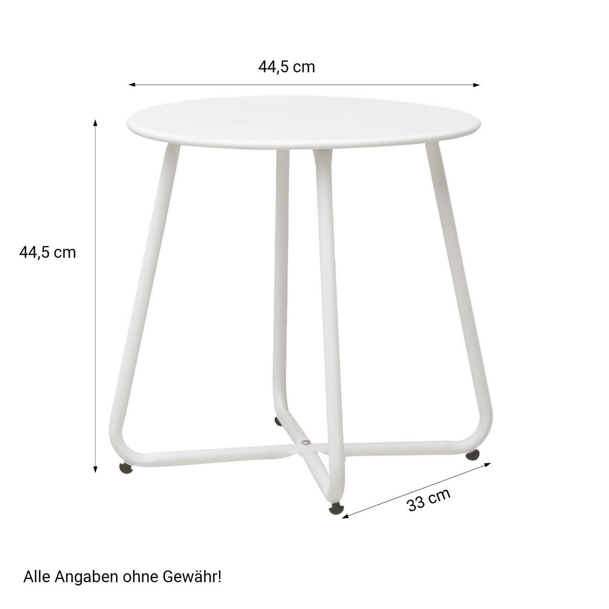 BEISTELLTISCH rund Metall Weiß - Weiß, Metall (45/44/45cm) - Homestyle4u