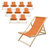 LIEGESTUHL 10er Set Orange - Orange, Holz (57.5/83/100cm) - ECD-Germany
