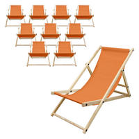 LIEGESTUHL 10er Set Orange - Orange, Holz (57.5/83/100cm) - ECD-Germany