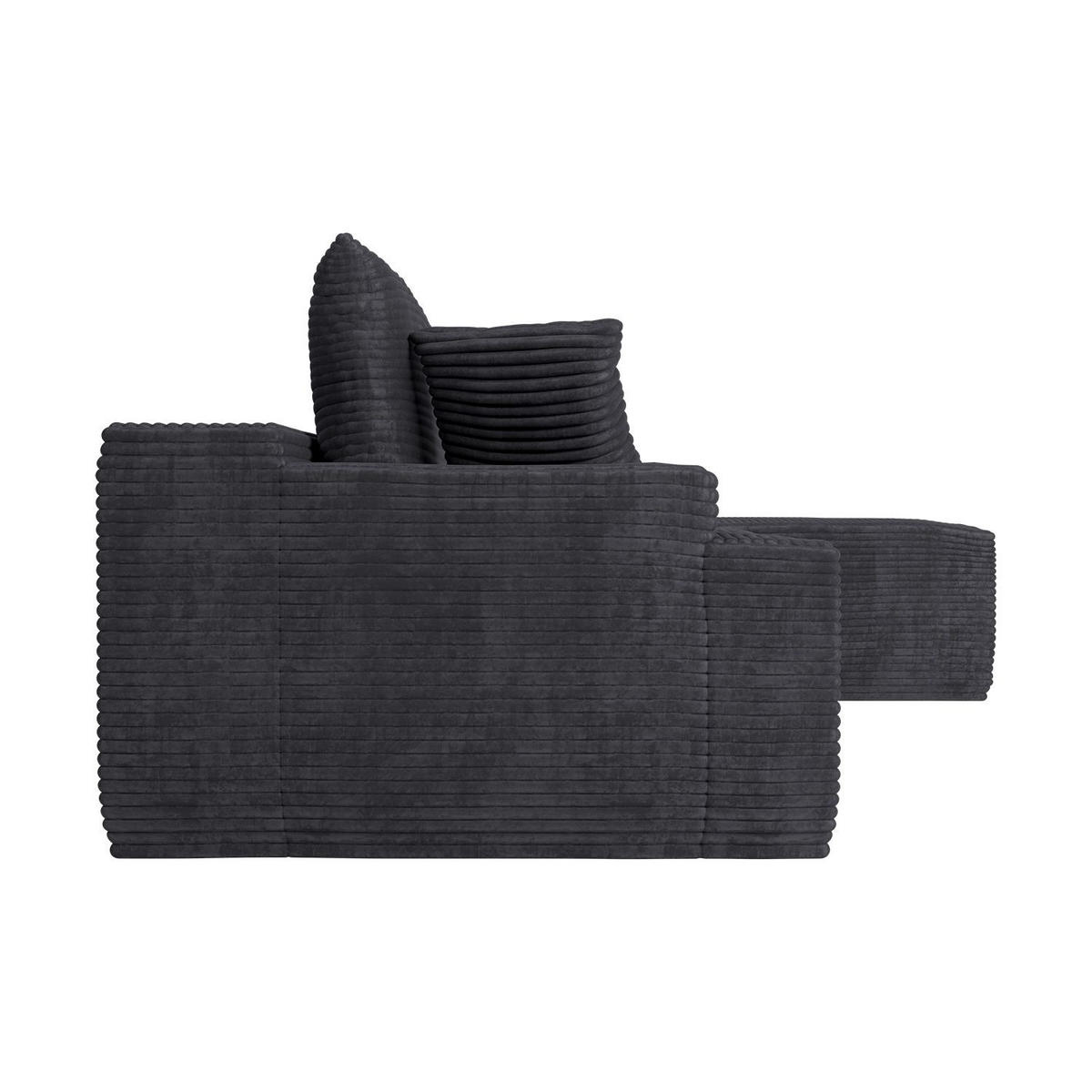 SOFA Coredo dunkelgrau Cord - Dunkelgrau, Textil (250/155cm) - Juskys